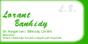 lorant banhidy business card